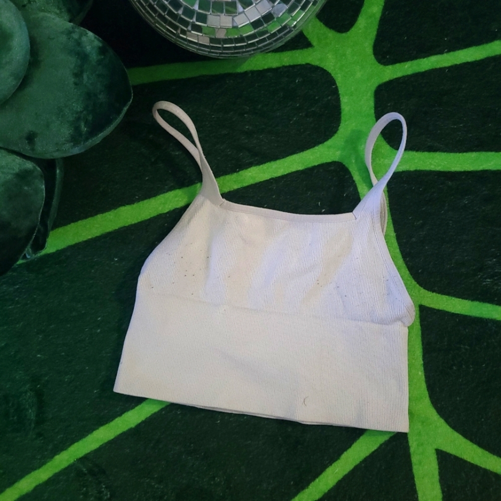 White Cropped Tank Top